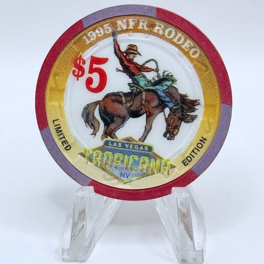 Tropicana Las Vegas Nevada 1995 'NFR Rodeo' LE $5 Casino Chip N1340