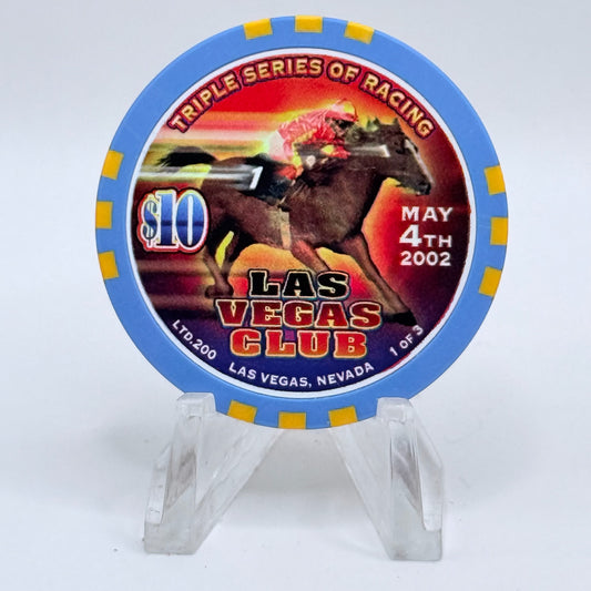 Las Vegas Club Las Vegas Nevada 2002 'Triple Series Racing May 4' LE $10 Casino Chip E1312