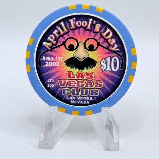 Las Vegas Club Las Vegas Nevada 2002 'April Fools Day' LE $10 Casino Chip V9138