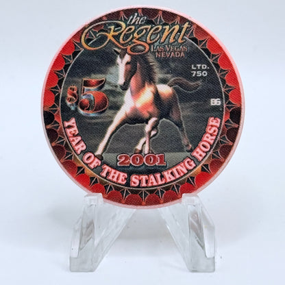 The Regent Las Vegas Nevada 2001 'Year Of The Stalking Horse' LE $5 Casino Chip V9583