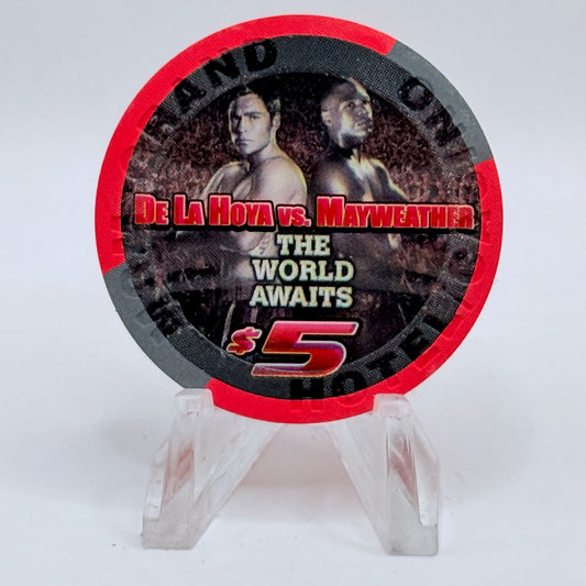MGM Grand (Theme Hotel) Las Vegas Nevada 2007 'De La Hoya Vs Mayweather' LE $5 Casino Chip E8154