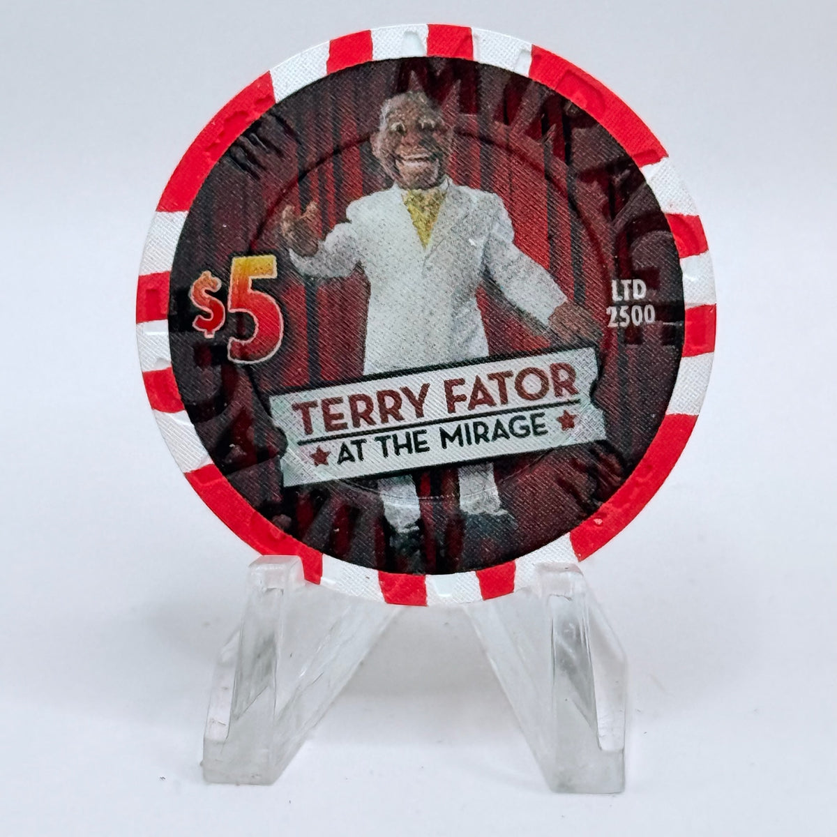 Mirage Las Vegas Nevada 2009 'Terry Fator' Series 30 LE $5 Casino Chip E8166