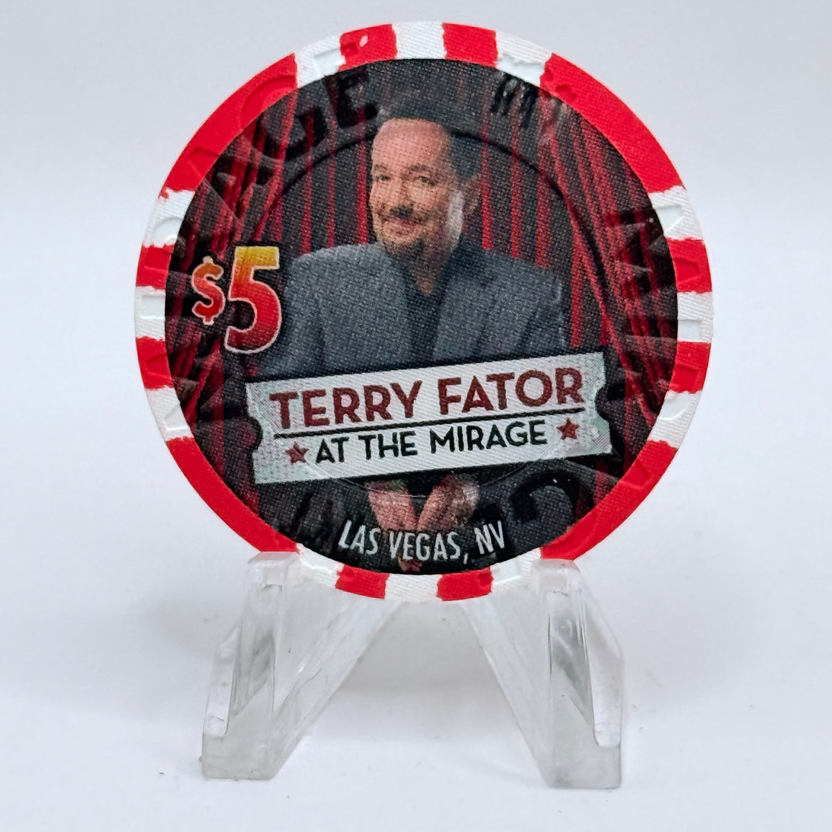 Mirage Las Vegas Nevada 2009 'Terry Fator' Series 30 LE $5 Casino Chip E8167