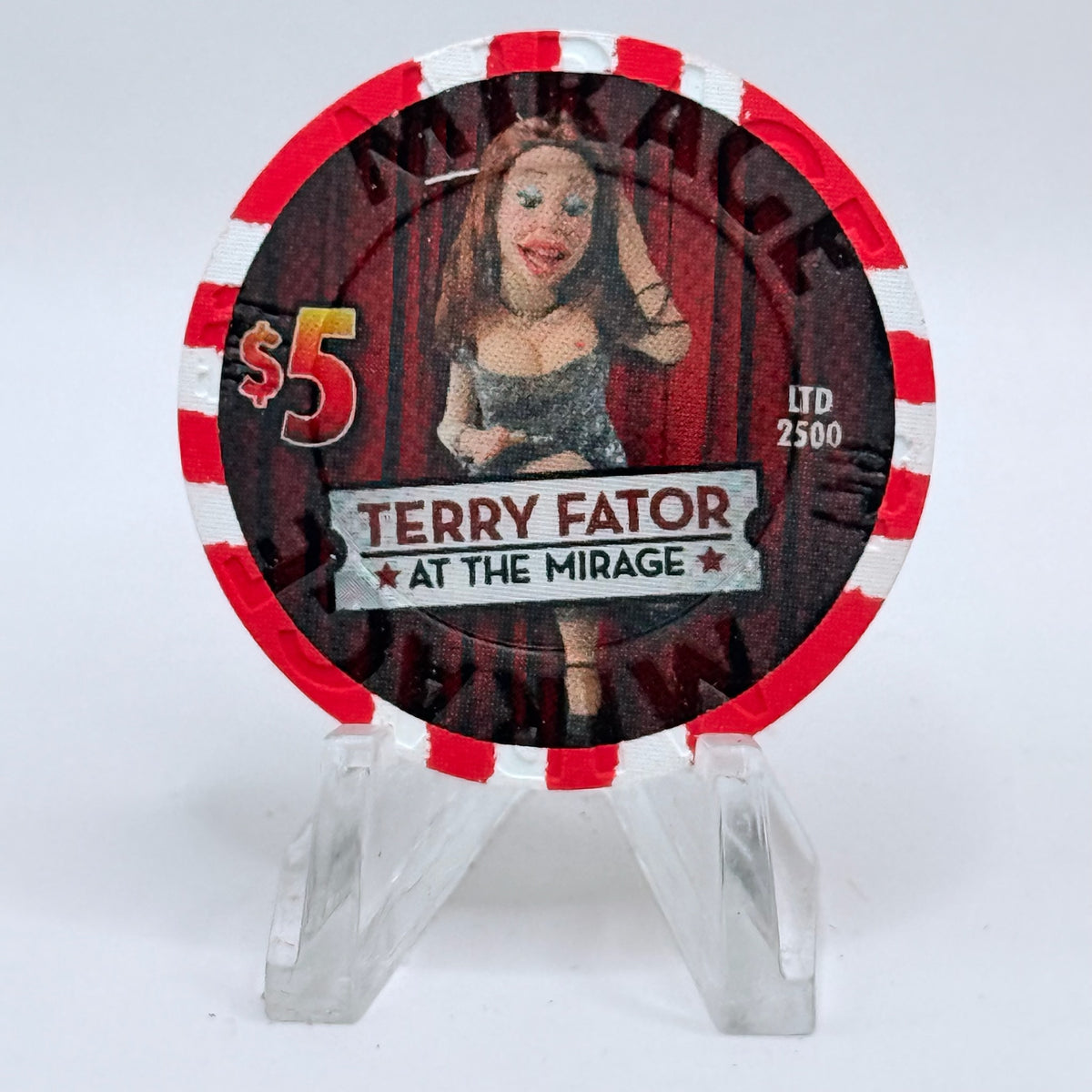 Mirage Las Vegas Nevada 2009 'Terry Fator' Series 30 LE $5 Casino Chip E8168
