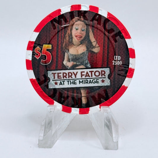 Mirage Las Vegas Nevada 2009 'Terry Fator' Series 30 LE $5 Casino Chip E8168