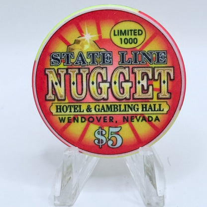 State Line Nugget Wendover Nevada 2002 'Grand Opening' LE $5 Casino Chip E1715