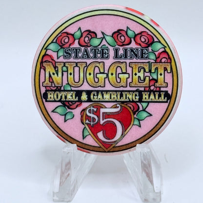 State Line Nugget Wendover Nevada 2004 'Valentine's Day' LE $5 Casino Chip E1717