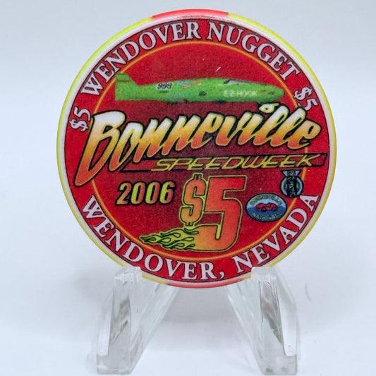 Wendover Nugget Wendover Nevada 2006 'Bonneville Speedway' LE $5 Casino Chip E5699