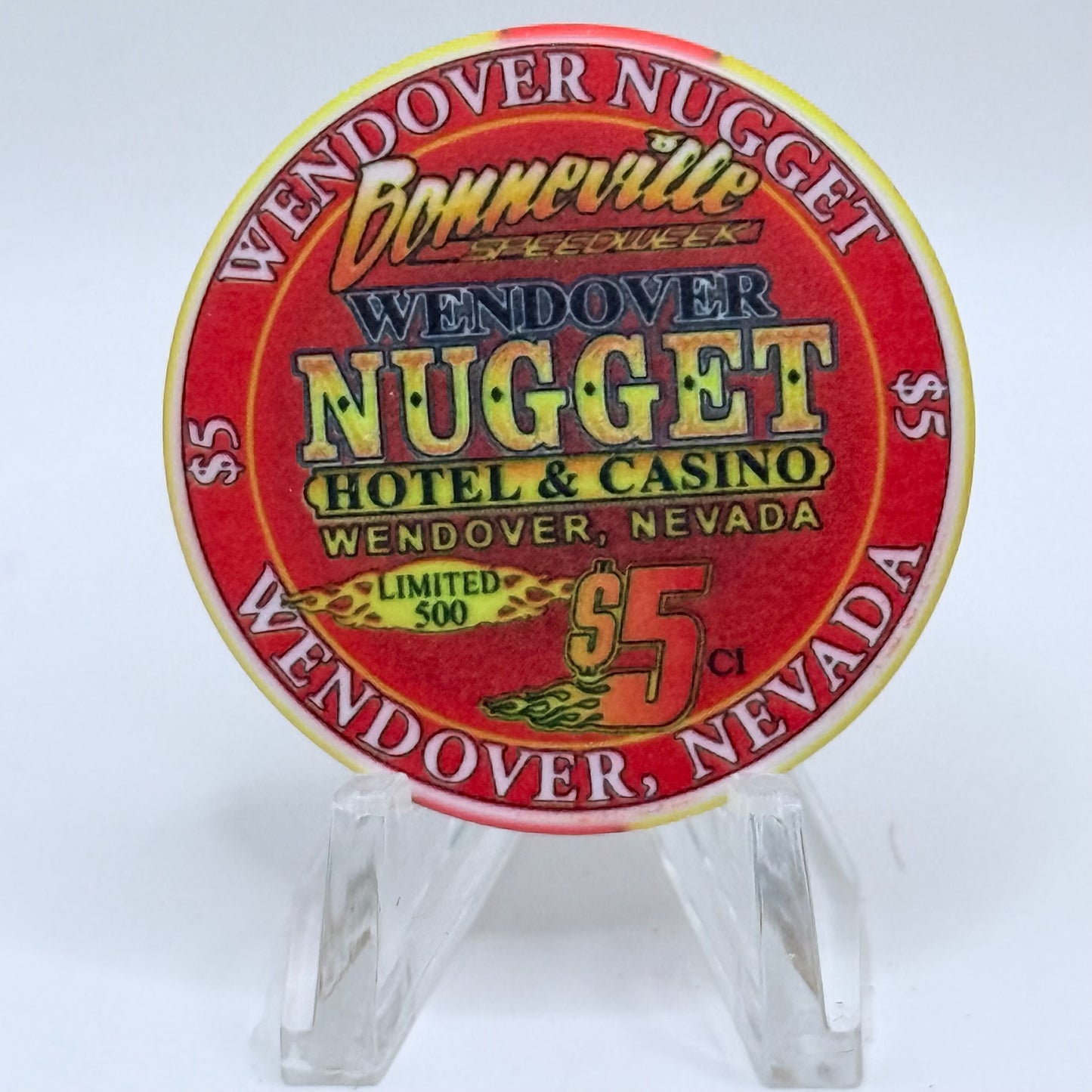 Wendover Nugget Wendover Nevada 2006 'Bonneville Speedway' LE $5 Casino Chip E5700