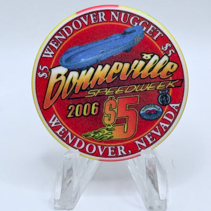 Wendover Nugget Wendover Nevada 2006 'Bonneville Speedway' LE $5 Casino Chip E5698