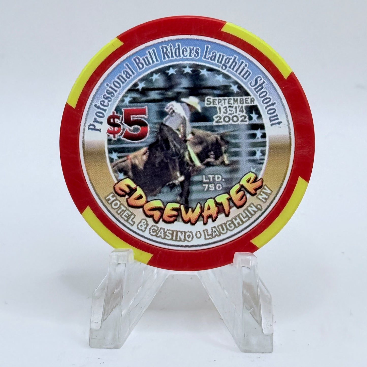 Edgewater Laughlin Nevada 2002 '#0196' LE $5 Casino Chip E0360