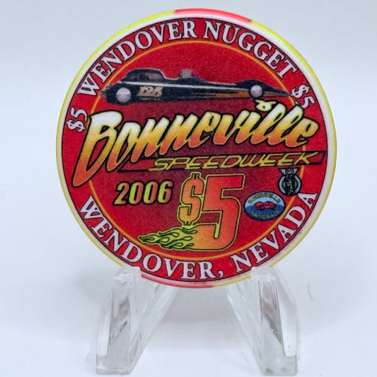 Wendover Nugget Wendover Nevada 2006 'Bonneville Speedway' LE $5 Casino Chip E5697