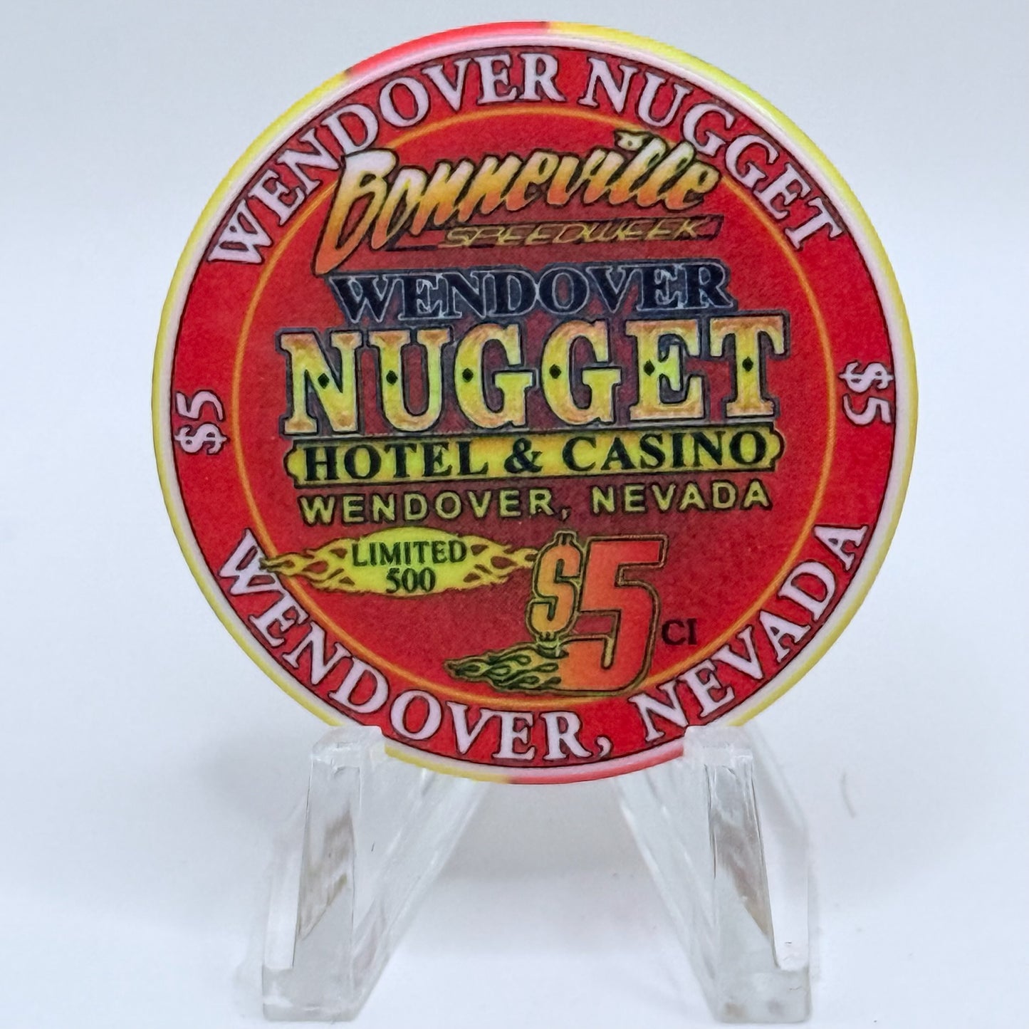 Wendover Nugget Wendover Nevada 2006 'Bonneville Speedway' LE $5 Casino Chip E5697