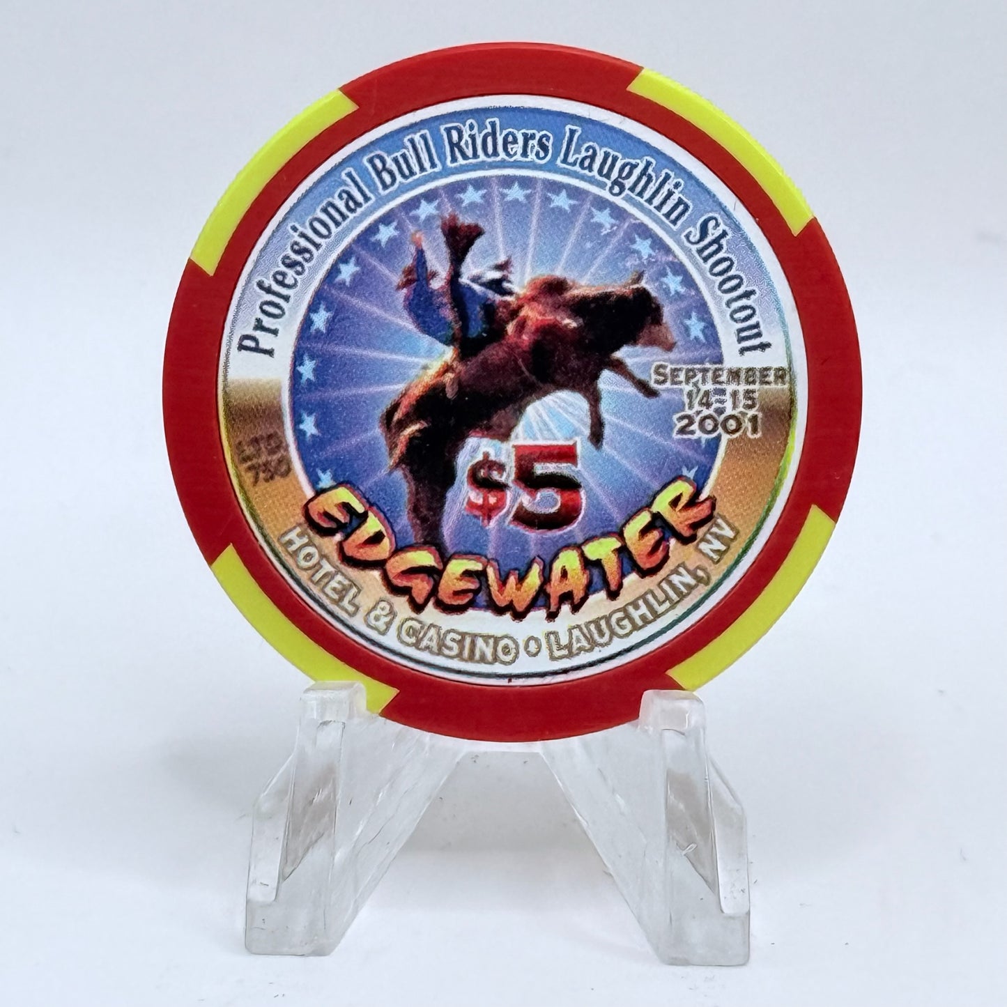 Edgewater Laughlin Nevada 2001 '#0615' LE $5 Casino Chip V8392