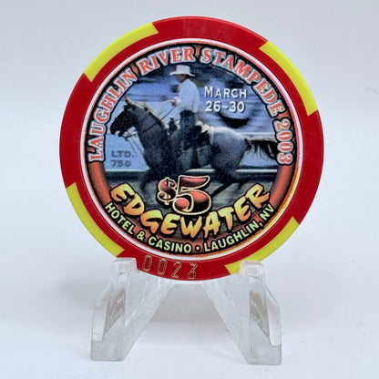Edgewater Laughlin Nevada 2003 '#0023' LE $5 Casino Chip E4504