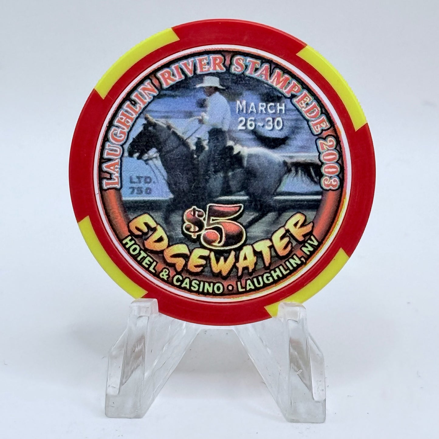 Edgewater Laughlin Nevada 2003 '#0023' LE $5 Casino Chip E4504