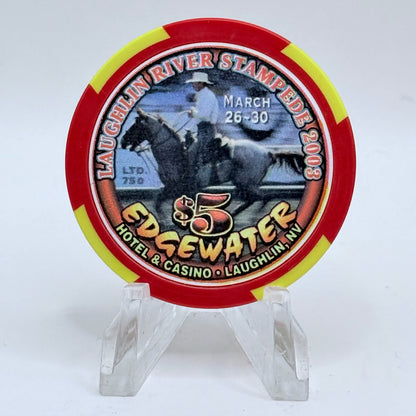 Edgewater Laughlin Nevada 2003 '#0023' LE $5 Casino Chip E4504
