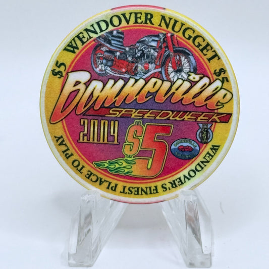Wendover Nugget Wendover Nevada 2004 'Bonneville Speedweek' LE $5 Casino Chip E3706