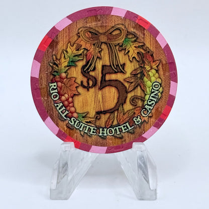 Rio Las Vegas Nevada 2004 'Autumn Wreath' LE $5 Casino Chip E4001