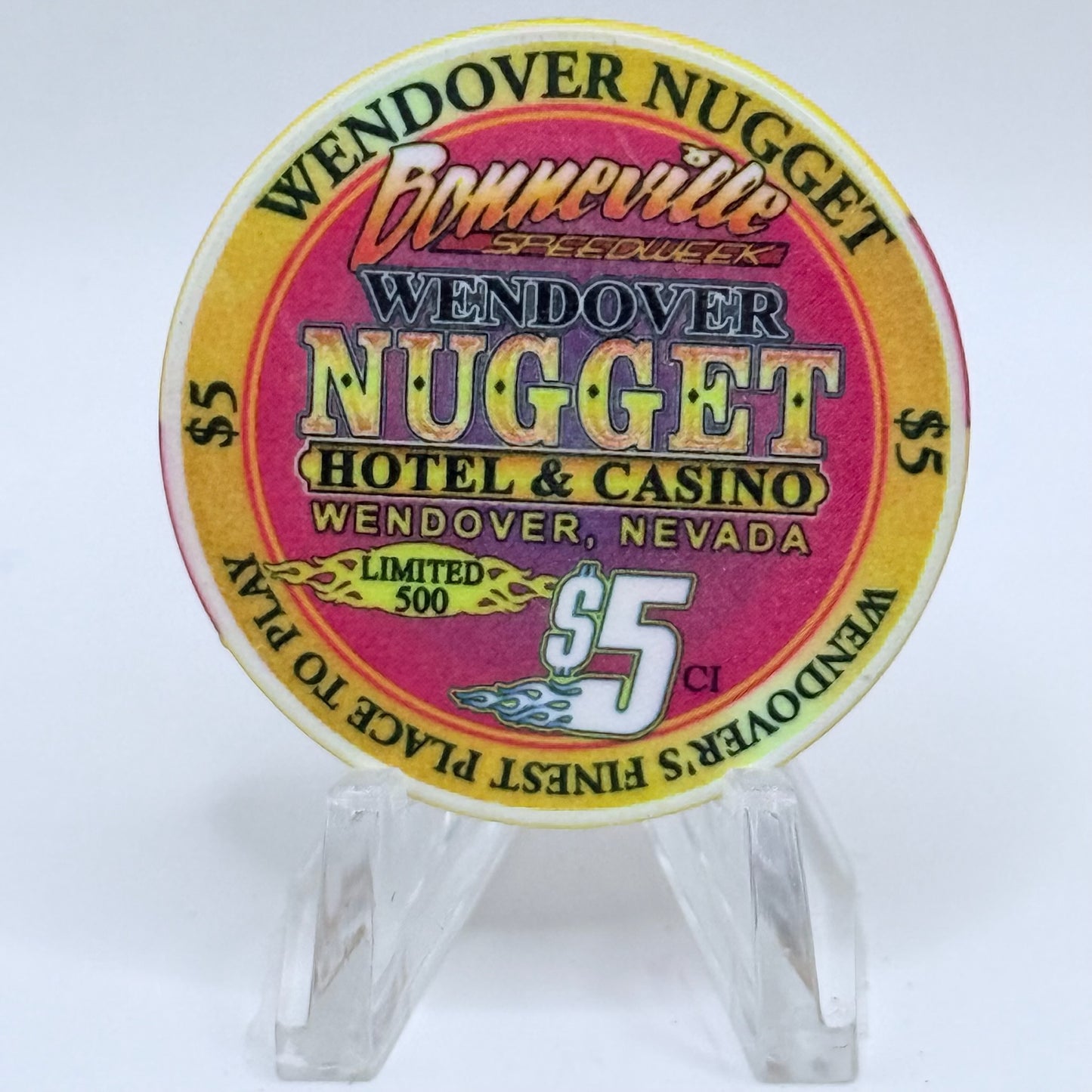 Wendover Nugget Wendover Nevada 2004 'Bonneville Speedweek' LE $5 Casino Chip E3704