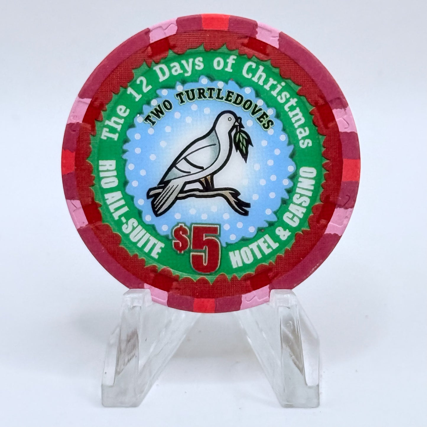 Rio Las Vegas Nevada 2004 'Two Turtledoves' Series 17 LE $5 Casino Chip E4063