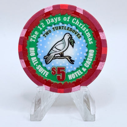 Rio Las Vegas Nevada 2004 'Two Turtledoves' Series 17 LE $5 Casino Chip E4063
