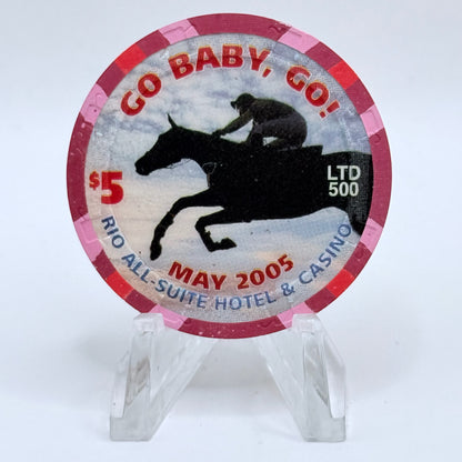 Rio Las Vegas Nevada 2005 'Go Baby, Go!' LE $5 Casino Chip E4626