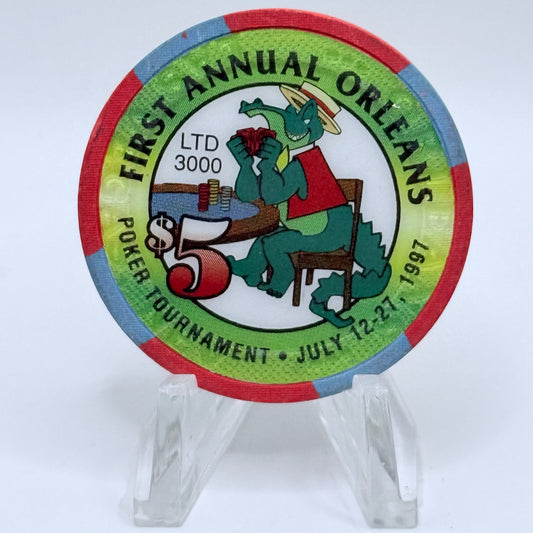 The Orleans Las Vegas Nevada 1997 'First Annual Poker Tournament' LE $5 Casino Chip V1266