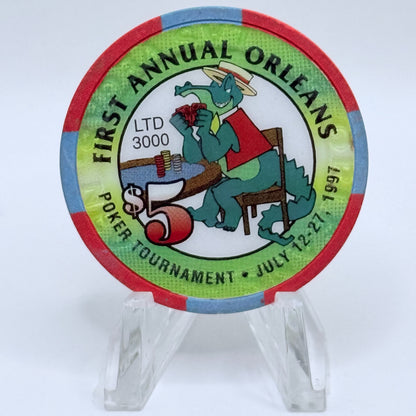 The Orleans Las Vegas Nevada 1997 'First Annual Poker Tournament' LE $5 Casino Chip V1266