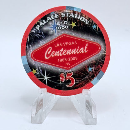 Palace Station Las Vegas Nevada 2005 'Las Vegas Centennial' LE $5 Casino Chip E4361