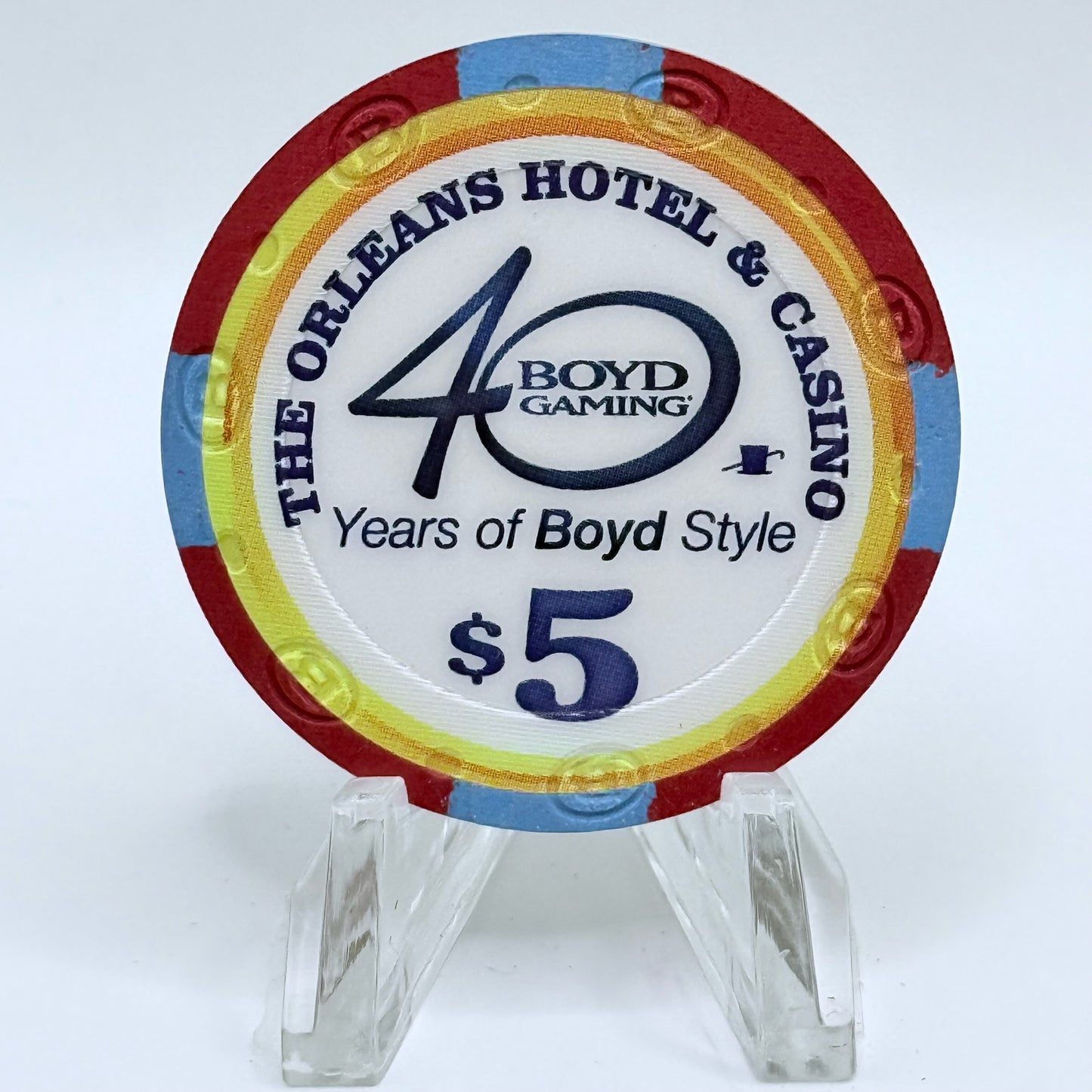 The Orleans Las Vegas Nevada 2015 '40 Years of Boyd Style' LE $5 Casino Chip