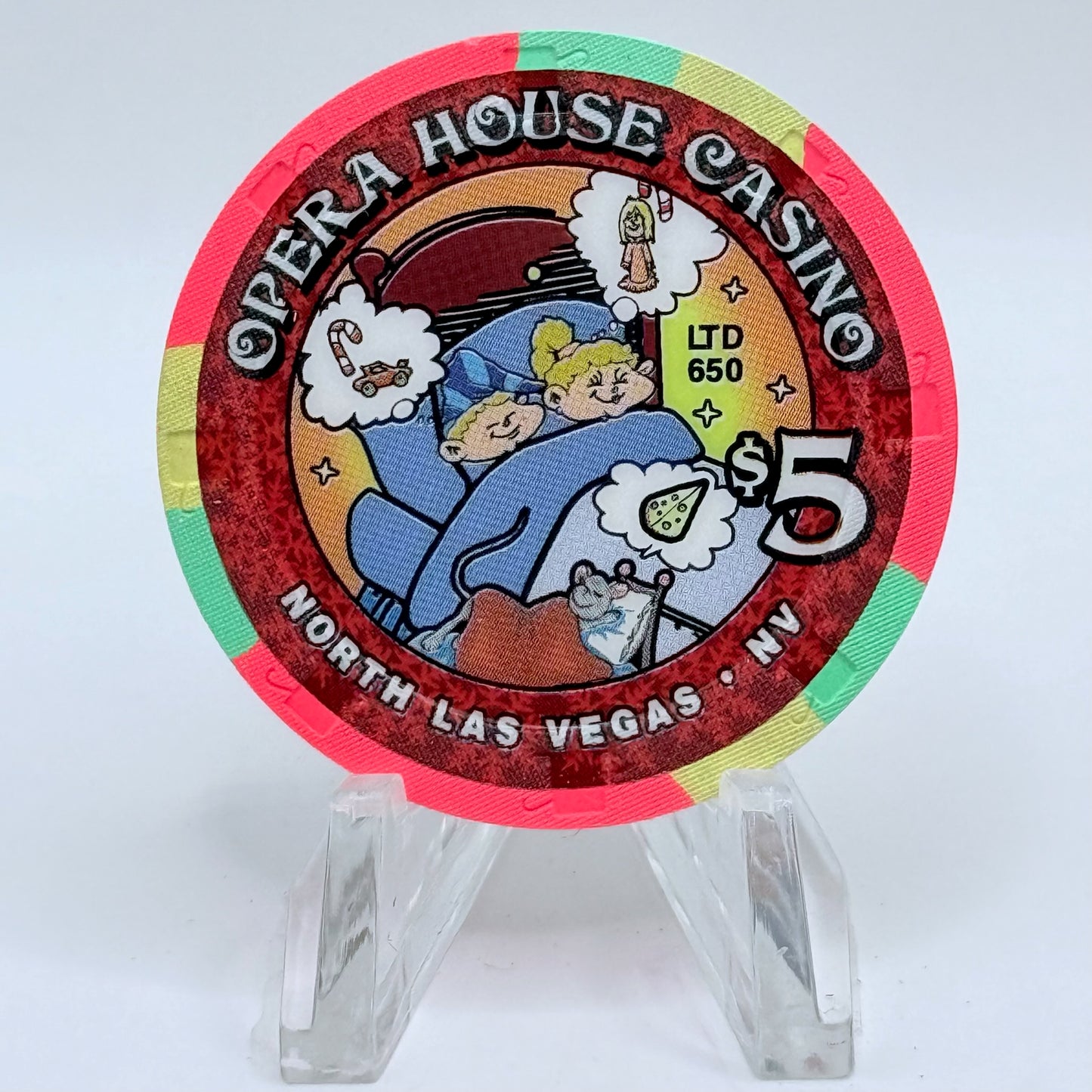 Opera House Casino N. Las Vegas Nevada 2001 'Christmas' LE $5 Casino Chip