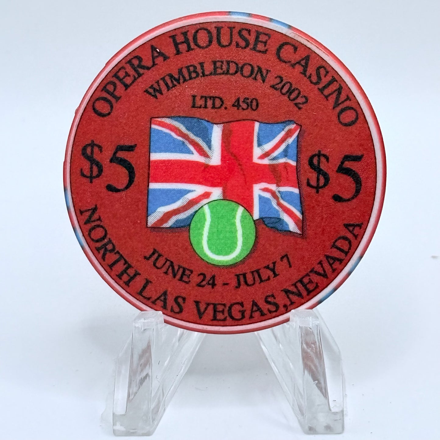Opera House Casino N. Las Vegas Nevada 2002 'Wimbledon' LE $5 Casino Chip E1748
