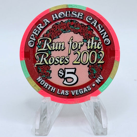 Opera House Casino N. Las Vegas Nevada 2002 'Run for the Roses' LE $5 Casino Chip E1749