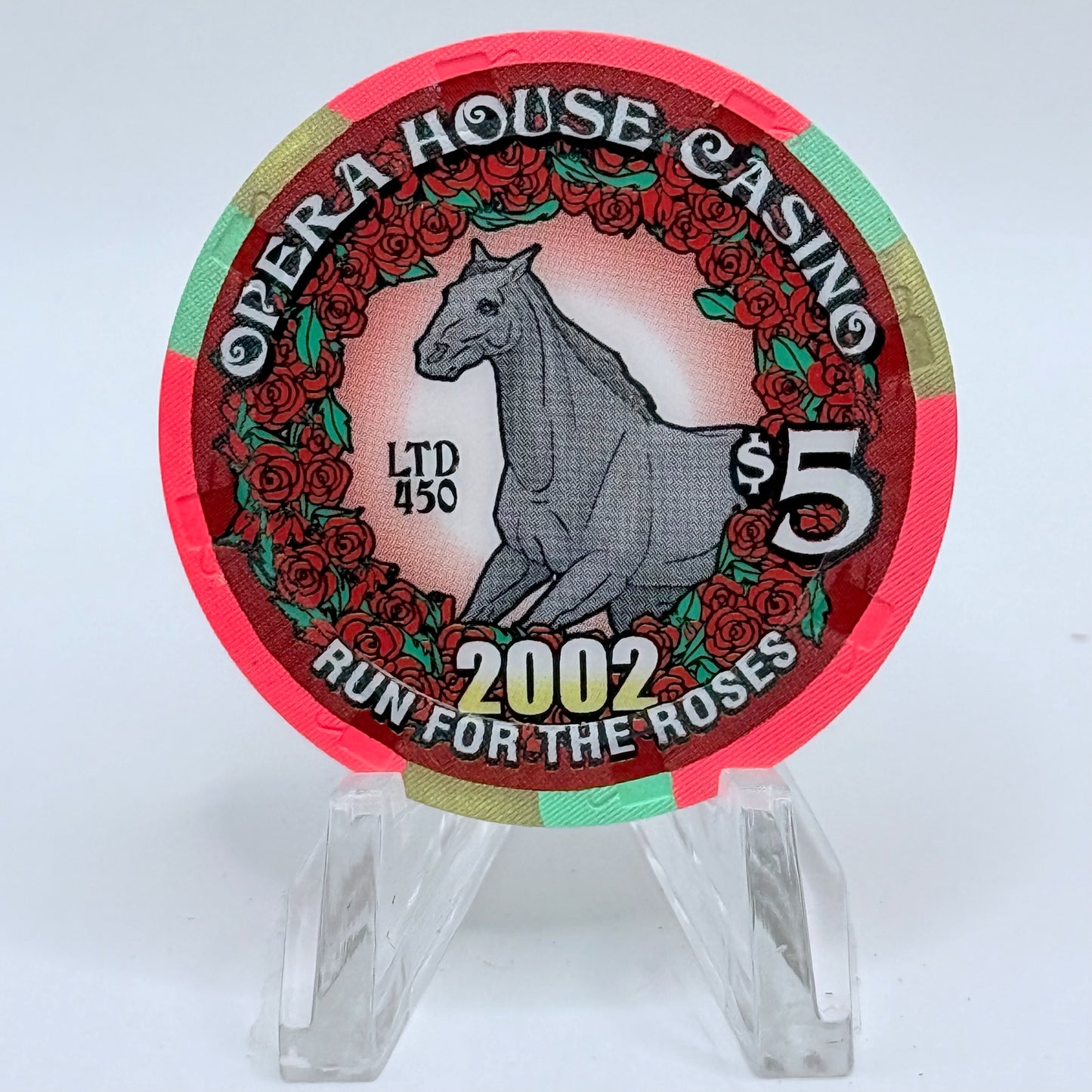 Opera House Casino N. Las Vegas Nevada 2002 'Run for the Roses' LE $5 Casino Chip E1749