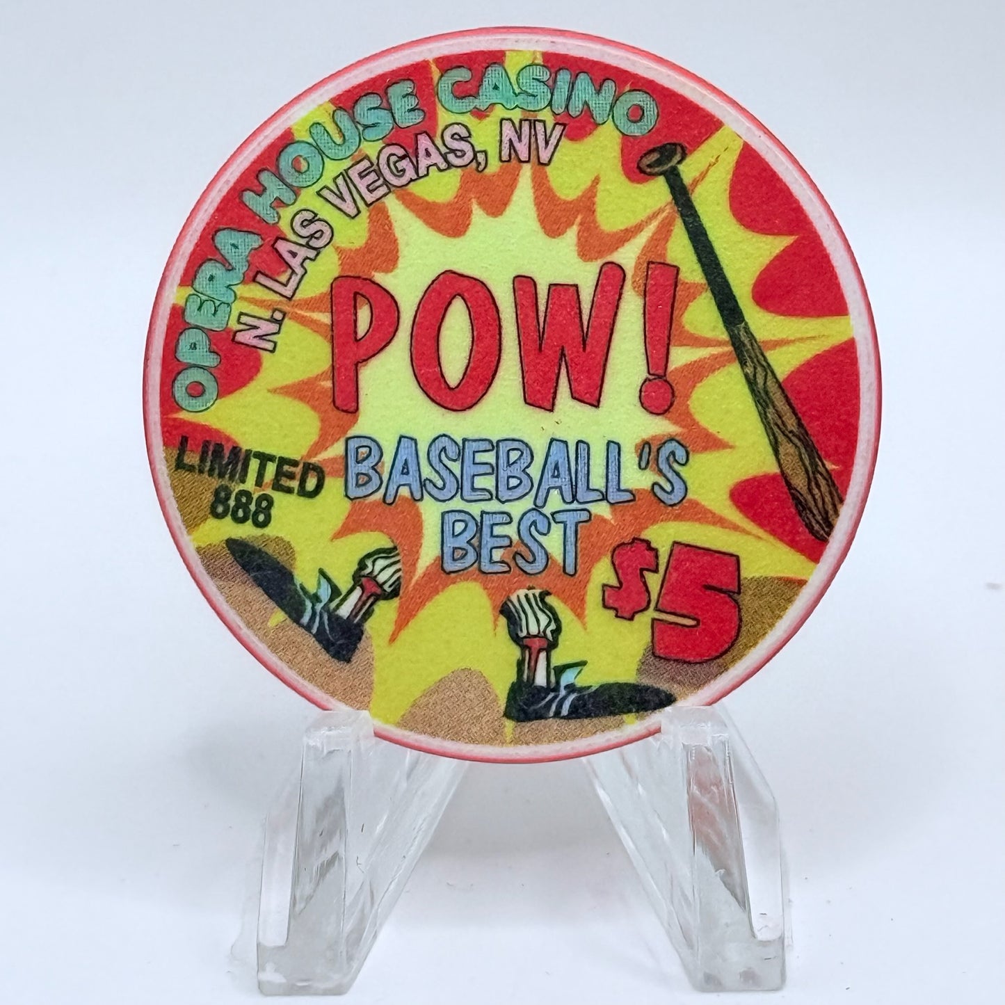 Opera House Casino N. Las Vegas Nevada 1998 'Baseball's Best' LE $5 Casino Chip V3169