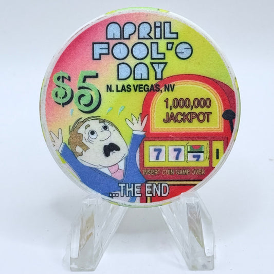 Opera House Casino N. Las Vegas Nevada 1997 'April Fool's Day' LE $5 Casino Chip N8895