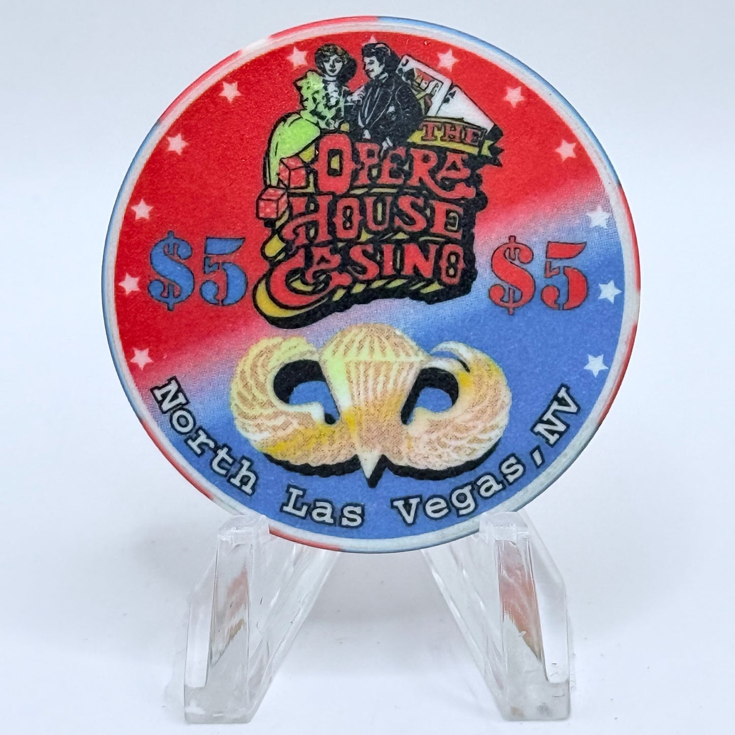 Opera House Casino N. Las Vegas Nevada 1997 'Memorial Day' LE $5 Casino Chip V1247