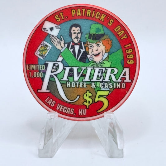 Riviera Las Vegas Nevada 1999 'St. Patrick's Day' LE $5 Casino Chip V3332