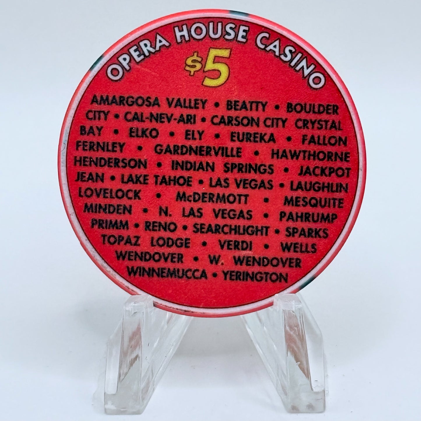 Opera House Casino N. Las Vegas Nevada 2002 LE $5 Casino Chip V9266