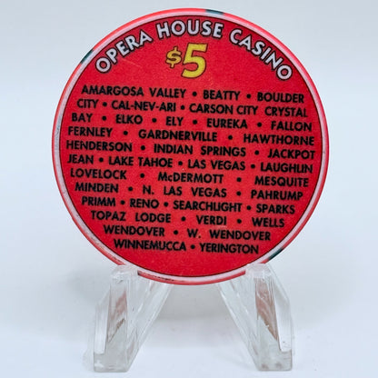 Opera House Casino N. Las Vegas Nevada 2002 LE $5 Casino Chip V9266
