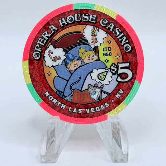 Opera House Casino N. Las Vegas Nevada 2001 'Christmas' LE $5 Casino Chip V9269