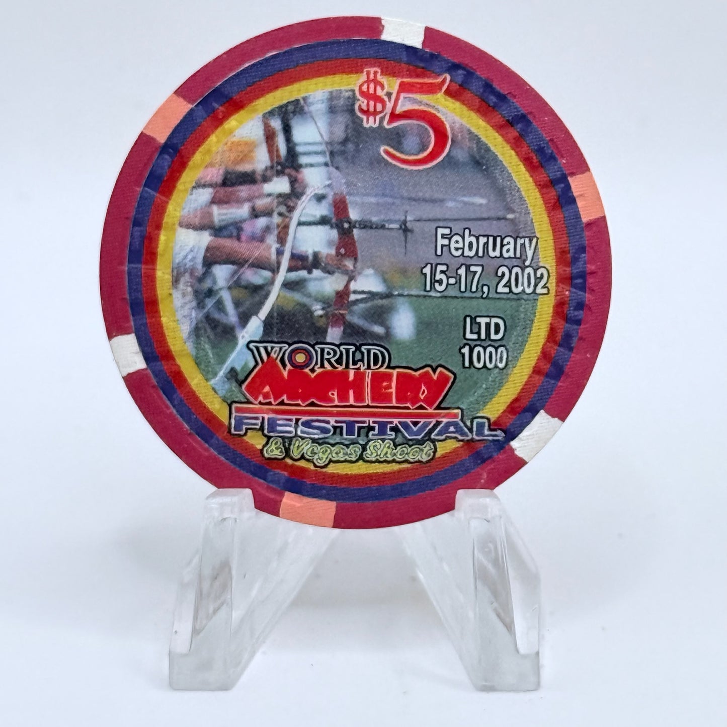 Riviera Las Vegas Nevada 2002 'World Archery Festival' LE $5 Casino Chip V9638