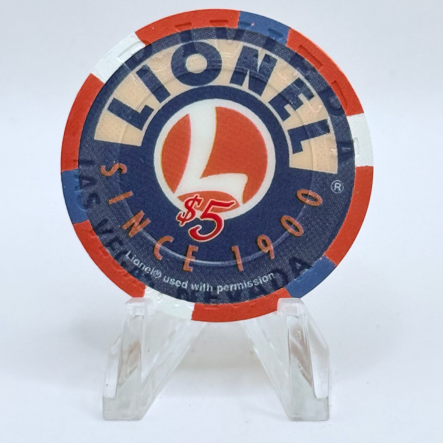Riviera Las Vegas Nevada 2005 'Toy Train Operating Society' LE $5 Casino Chip E8322