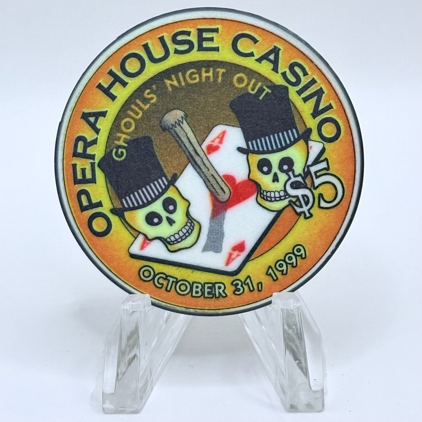 Opera House Casino N. Las Vegas Nevada 1999 'Ghouls Night Out' LE $5 Casino Chip V5148