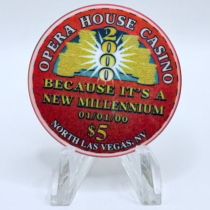 Opera House Casino N. Las Vegas Nevada 1999 'Y2WIN, Because it's a New Millennium' LE $5 Casino Chip V5150