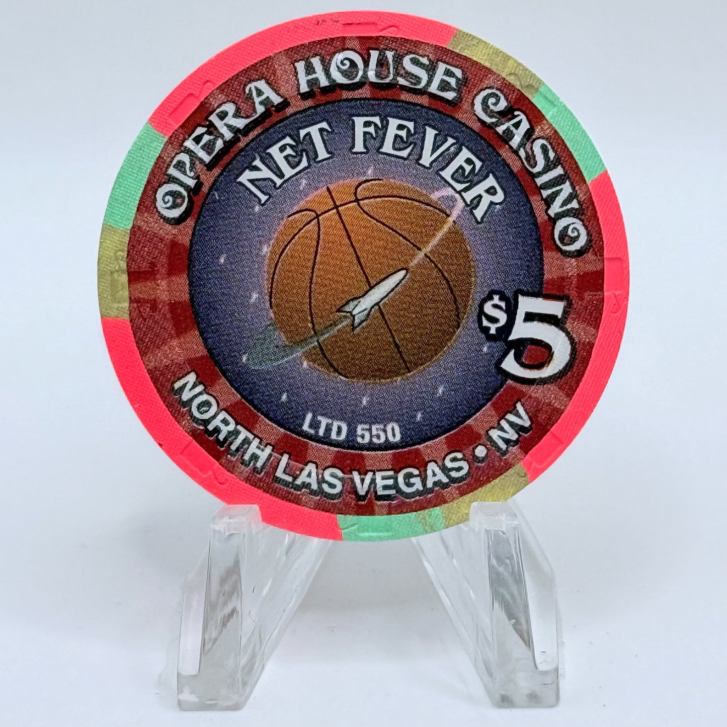 Opera House Casino N. Las Vegas Nevada 2002 'Net Fever' LE $5 Casino Chip V9785