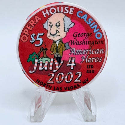 Opera House Casino N. Las Vegas Nevada 2002 'Fourth of July' LE $5 Casino Chip E1744
