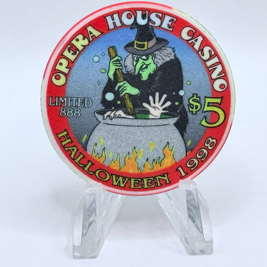 Opera House Casino N. Las Vegas Nevada 1998 'Halloween' LE $5 Casino Chip V3171