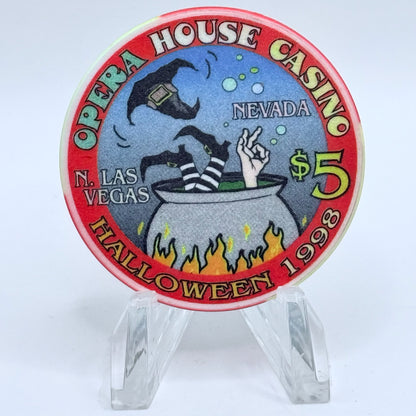 Opera House Casino N. Las Vegas Nevada 1998 'Halloween' LE $5 Casino Chip V3171